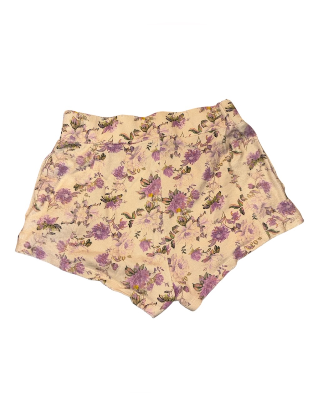 LoveShackFancy Renato Floral Print Shorts M Cotton Jersey Ultra Violet Clouds Sm - Picture 4 of 9